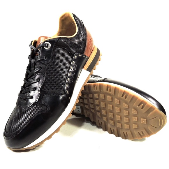 🇮🇹 LA MARTINA 🇮🇹 MEN'S BLACK LEATHER COMFORT SNEAKERS - Picture 6 of 7